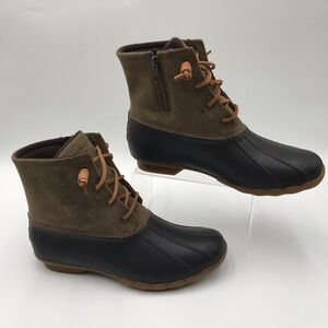Women’s Sperry Green and Black Duck Boots